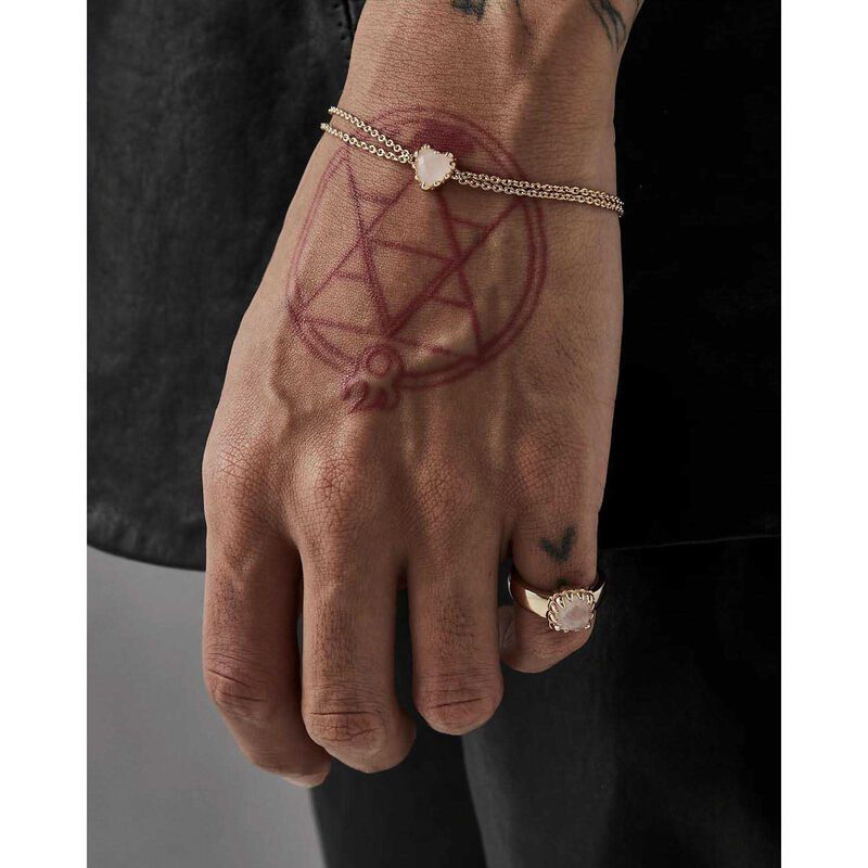 Stolen Girlfriends Club Love Claw Bracelet Rose Quartz image number 1